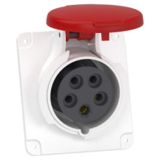 Силова розетка Schneider Electric Mureva 3P+N+E 16А 415В вбудована IP44 з нахилом Червоний PKY16F435