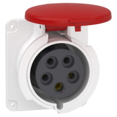 Силова розетка Schneider Electric Mureva 3P+N+E 32А 415 В вбудована IP44 пряма Червоний (PKF32G435)