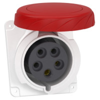 Силовая розетка Schneider Electric Mureva 3P+N+E 32А 415В встроенная IP67 с наклоном Красный PKF32F735