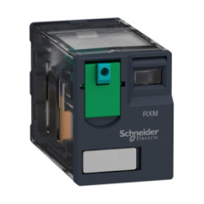 Промежуточное реле RXM, Ie-6 A, Uc-220 В DC, 4 C/O, кнопка тест, Schneider Electric (RXM4AB1MD)