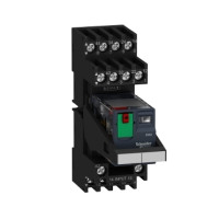 Промежуточное реле RXM (в сборе с цоколем) Ie-6 A, Uc-24 В AC 4 C/O LED Schneider Electric (RXM4AB2B7PVM)