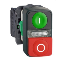 Кнопка Старт-Стоп Schneider Electric Harmony XB5 I-O 1NO+1NC 22 мм LED 230V Білий (XB5AW73731B5)