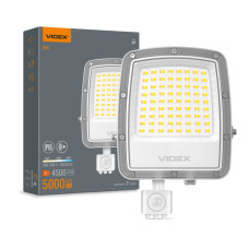 Світлодіодний LED прожектор VIDEX F5 50W 3000-5000-6500K з датчиком руху 230V White (VL-F5-050CW-S)