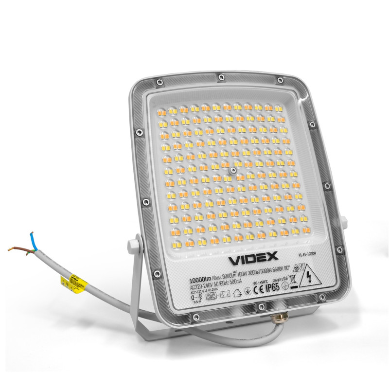 Светодиодный LED прожектор VIDEX F5 100W 3000-5000-6500K с датчиком движения 230V White (VL-F5-100CW-S)