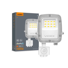 Світлодіодний LED прожектор VIDEX F5 10W 3000-5000-6500K з датчиком руху 230V White (VL-F5-010CW-S)