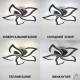Керована світлодіодна люстра ELLA RGB 5F 42+10W RC-600x95-BLACK-230-IP20
