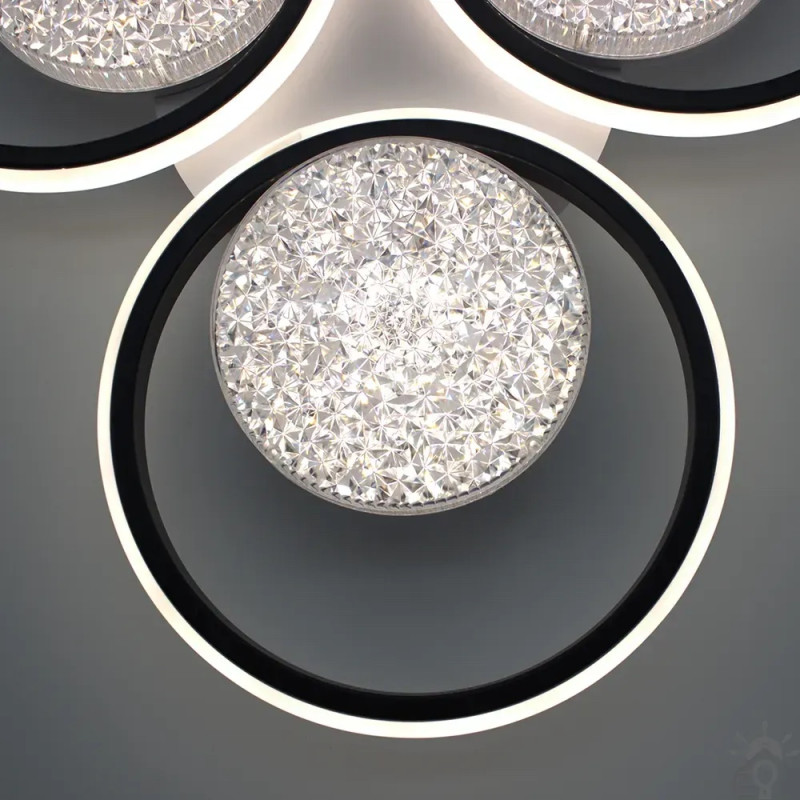 Управляемая светодиодная люстра ALMAZ 90W 6R SMART 550x70-WHITE/BLACK-230-IP20