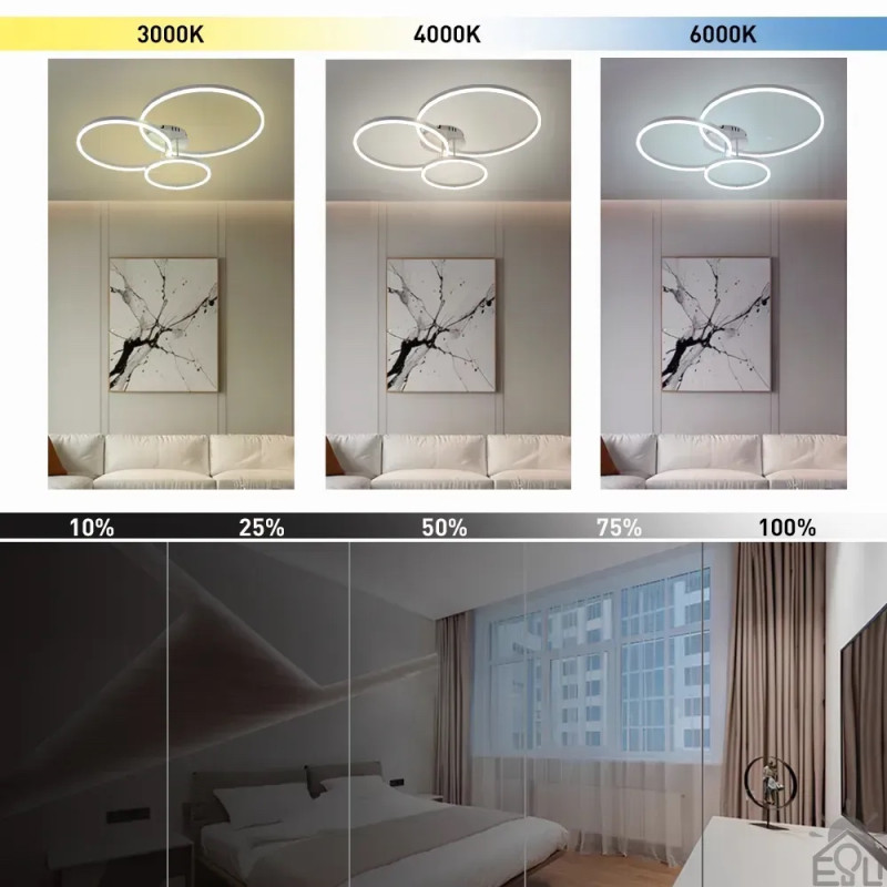 Управляемая светодиодная люстра COCO 105W 3R-SMART-762x675x150-WHITE-220-IP20