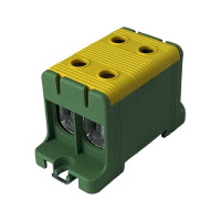 Клеммник на DIN-рейке FT1095G 2P,Cu:16-95/Al:16-95 мм2, желто-зеленый Промфактор (FT1095G2)