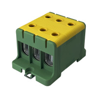 Клеммник на DIN-рейку FT1095G 3P,Cu:16-95 / Al: 16-95 мм2, желто-зеленый Промфактор ( FT1095G3 )