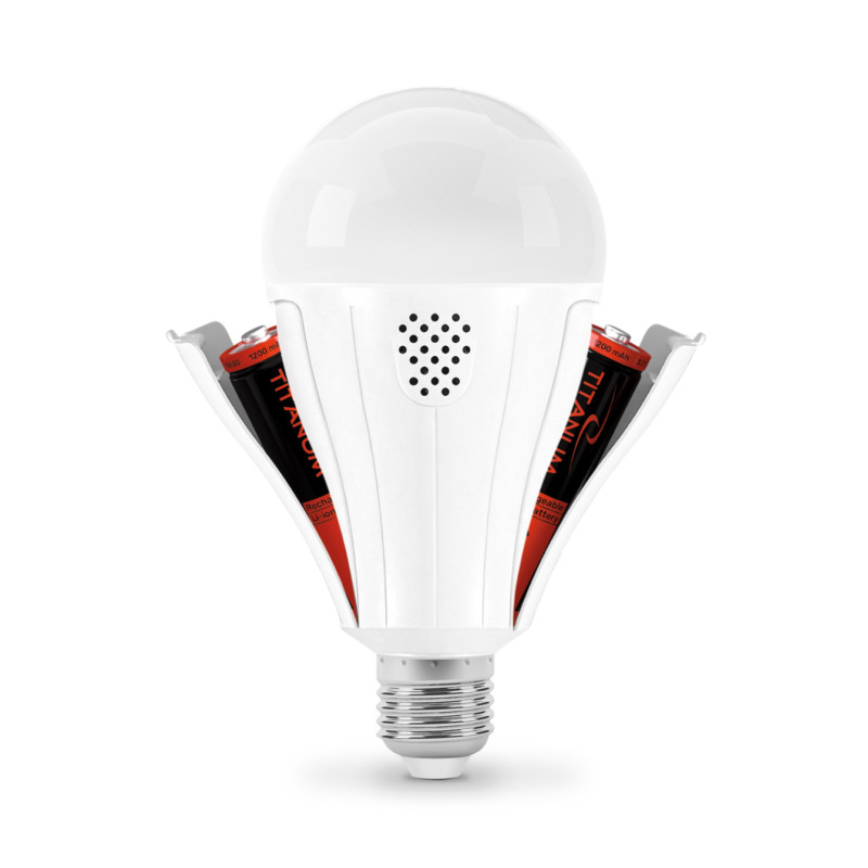 LED лампа аккумуляторная TITANUM A80 12W E27 4000K 230V