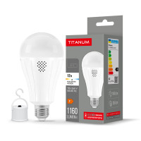 LED лампа аккумуляторная TITANUM A80 12W E27 4000K 230V