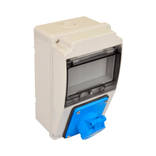 Бокс розподільний із силовою розеткою 32А/3 (3Р) IP44 TP electric (130x220мм)