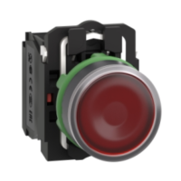 Кнопка управления Schneider Electric Harmony XB5 1NO+1NC 22 мм LED 24V Красный (XB5AW34B5)