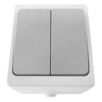 Вимикач 2-кл., сірий, 10А IP54 Siena EV212-WG ARDERO 80953