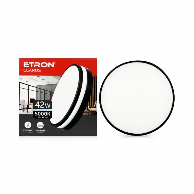 Світлодіодний світильник ETRON Clarus 1-EMP-722 42W 5000К black