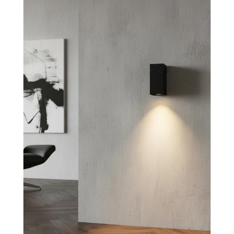 Бра, настінний світильник Azzardo AZ4401 Velia Square GU10 2x50W IP20 чорний