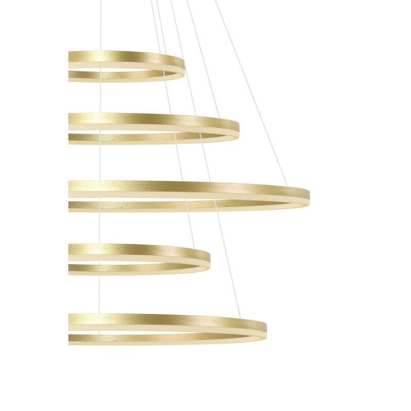 Люстра Azzardo AZ5352 Halo Pendant 150+120+100+80+60 CCT GO + Remote Control, 180 Вт, 10800 лм, 3000K-6000K