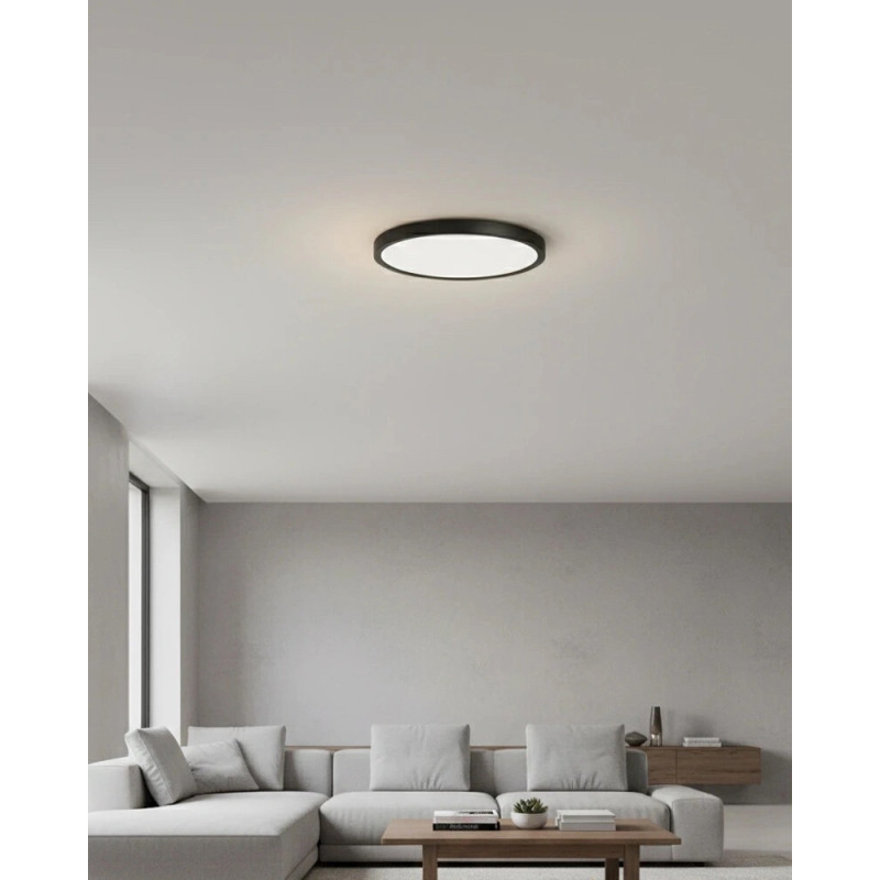 Світильник стельовий з датчиком руху Azzardo AZ5354 Panka Sensor LED 1x12W 2800K/4000K/6000K 780Lm IP40 чорний