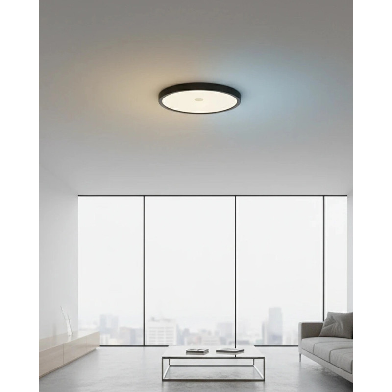 Світильник стельовий з датчиком руху Azzardo AZ5356 Panka Sensor LED 1x18W 2800K/4000K/6000K 1170Lm IP40 чорний