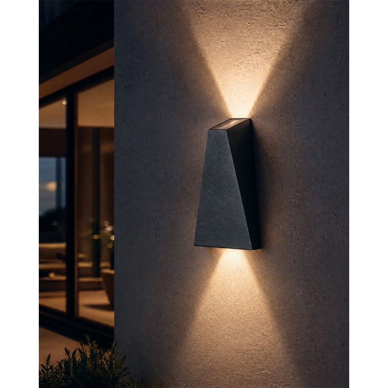 Вуличний світильник фасадний Azzardo AZ2200 Zita XL LED 2x6W 3000K 480Lm IP54 темно-сірий
