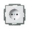 Розетка ABB basic55 біла 1-на з заземленням ( 2CKA002011A3855 )