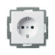 Розетка ABB basic55 белая 1-я с заземлением ( 2CKA002011A3855 )