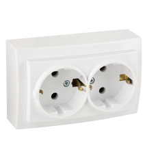 Розетка Nilson Themis белая 2-я с заземлением ( 26111025 )