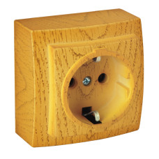 Розетка Nilson Themis дуб 1-на с заземлением ( 26251017 )
