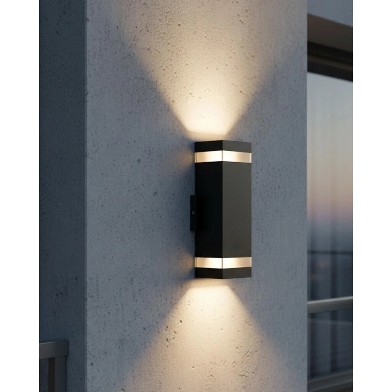 Вуличний світильник фасадний Azzardo AZ5223 Jason Square LED 2x18W 4000K 1440Lm IP65 чорний