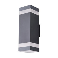 Вуличний світильник фасадний Azzardo AZ5224 Jason Square LED 2x18W 4000K 1440Lm IP65 темно-сірий