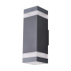 Вуличний світильник фасадний Azzardo AZ5224 Jason Square LED 2x18W 4000K 1440Lm IP65 темно-сірий
