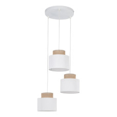 Підвісний світильник, люстра TK Lighting 2594 Duo Juta E27 3x15W IP20 білий