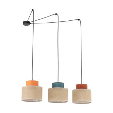 Підвісний світильник, люстра TK Lighting 3140 Duo Juta E27 3x15W IP20 різнокольоровий