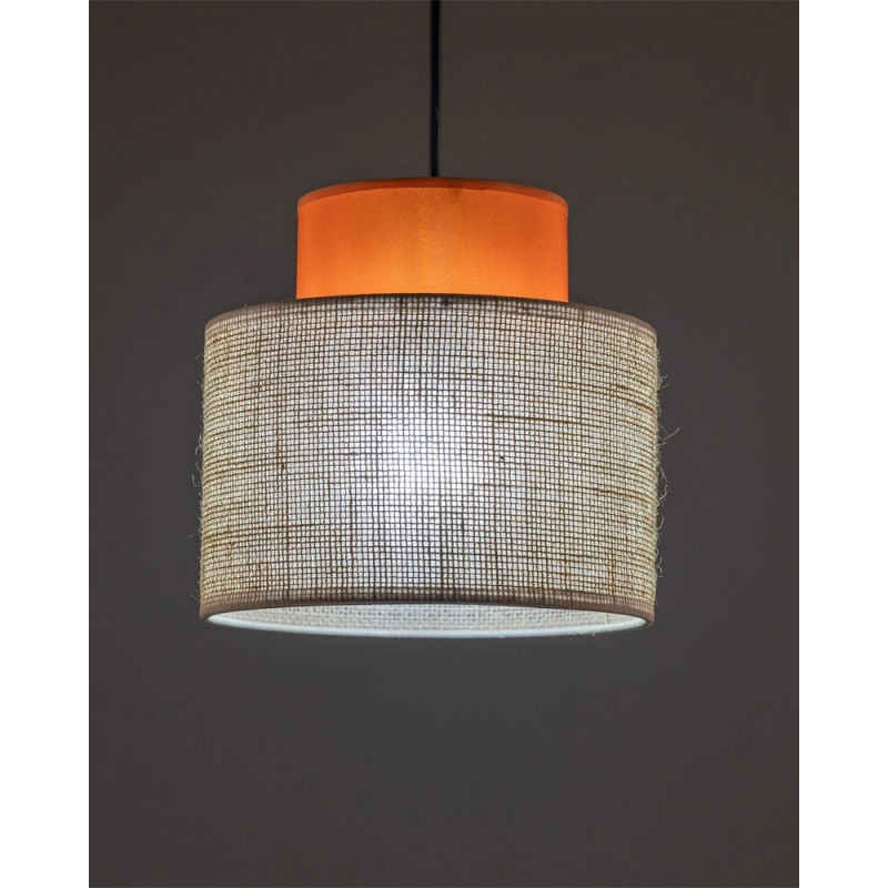Підвісний світильник, люстра TK Lighting 3255 Duo Juta E27 1x15W IP20 помаранчевий