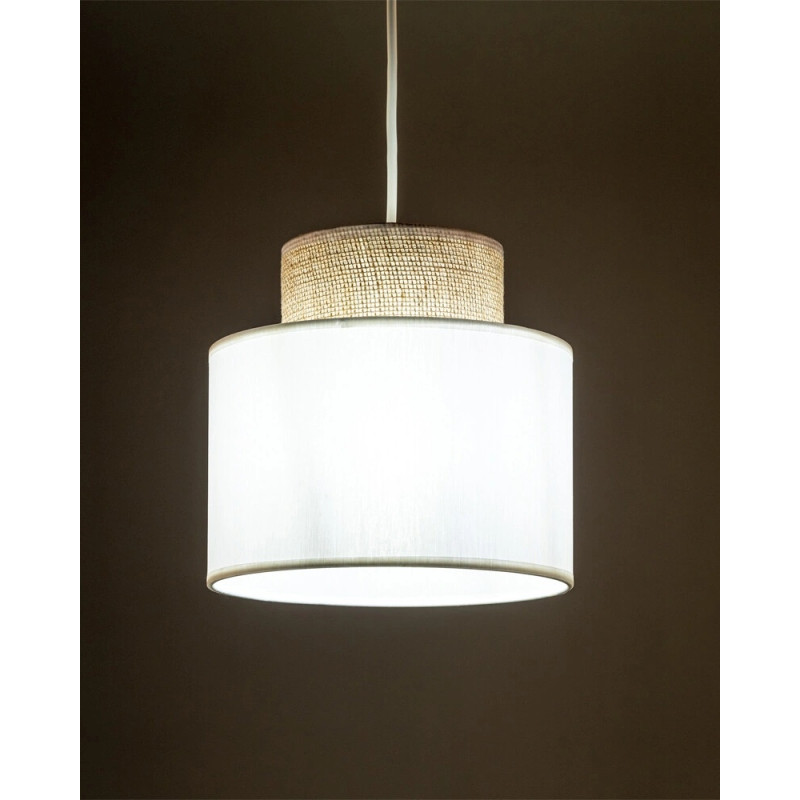 Підвісний світильник, люстра TK Lighting 10078 Duo Juta E27 1x15W IP20 білий