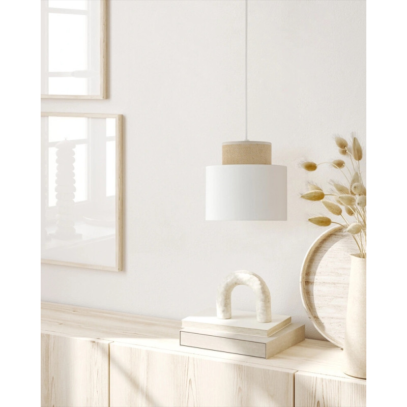 Підвісний світильник, люстра TK Lighting 10078 Duo Juta E27 1x15W IP20 білий