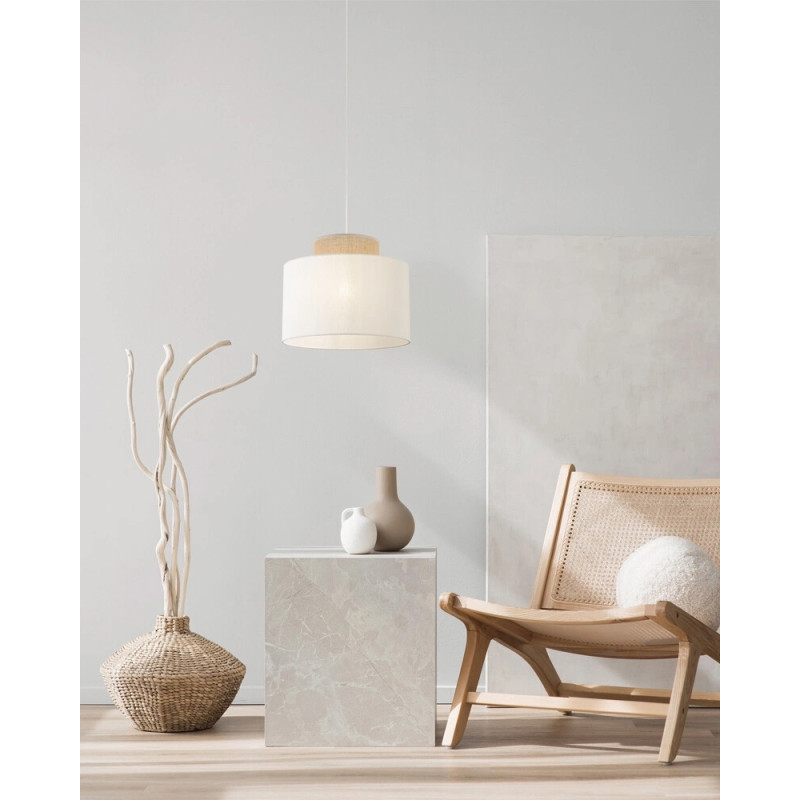 Підвісний світильник, люстра TK Lighting 1856 Duo Juta E27 1x15W IP20 білий