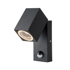 Вуличний фасадний світильник з датчиком руху Azzardo AZ4695 Goran Sensor GU10 1x35W IP54 чорний
