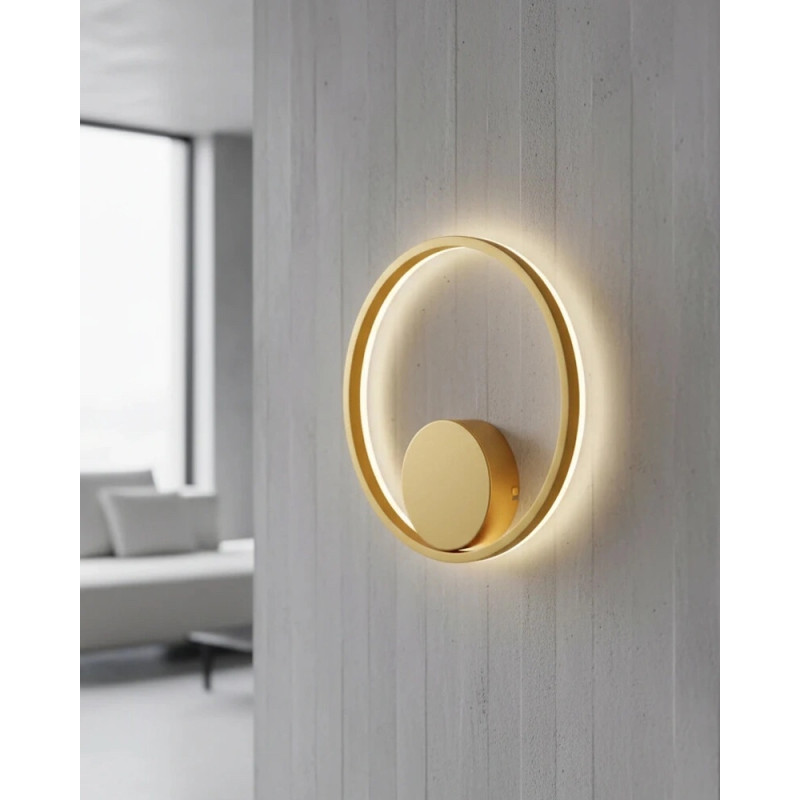 Бра, настінний світильник Azzardo AZ4706 Halo LED 1x25W 3000K 256Lm IP20 золотий