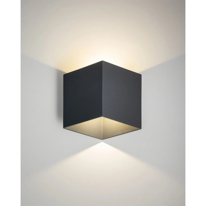Фасадний вуличний світильник TK Lighting 18086 Cube LED 2x5W 3000K 650Lm IP54 графітовий