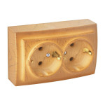 Розетка Nilson Themis дуб 2-я с заземлением ( 26251025 )