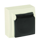 Розетка Nilson Themis кремовая 1-я с заземлением с крышкой ( 26121018 )