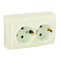 Розетка Nilson Themis кремовая 2-я с заземлением ( 26121025 )