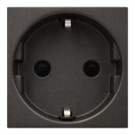 Розетка Zenit антрацит 1-я с заземлением и защитными шторками ( 2CLA228800N1801 )
