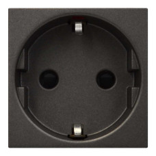 Розетка Zenit антрацит 1-я с заземлением и защитными шторками ( 2CLA228800N1801 )