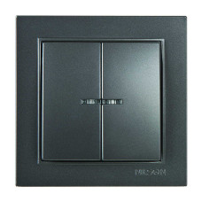 Выключатель Nilson Thor антрацит 2кл с подсветкой ( 27161004 )