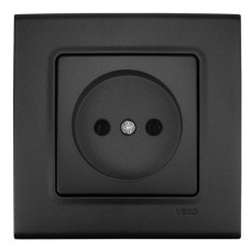 Розетка VI-KO Linnera черная 1на б/з (12шт) 90414007
