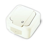 Розетка VI-KO Palmiye 1на з/з+кришкою накладна біла 90555408