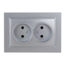 Розетка Nilson Thor серебро 2-я без заземления ( 27131024 )